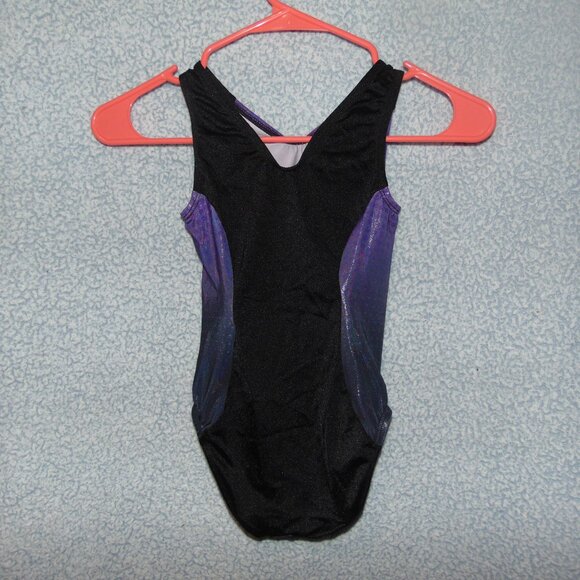 GK Shiny Purple Black Ombre Leotard CM - Picture 4 of 7